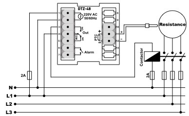 схема підключення терморегулятора з таймером
