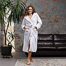 Турецький жіночий банний махровий халат з капюшоном від виробника, Красиві домашні жіночі халати, фото 4