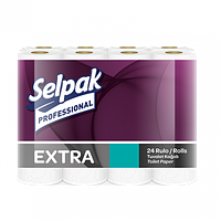 Папір туалетний целюлозний Extra, по 24 рул., 2-х шар., 22,3м, білий SELPAK PRO