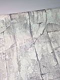 Шпалери вінілові 10.05 × 1.06 м 1576-03, сірі з імітацією бетону для вітальні, кухні, коридору, офісу, передпокою, фото 3