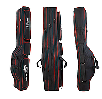 Чохол для вудилищ Marline BR 135 см, 3-секційний, чорний з червоним