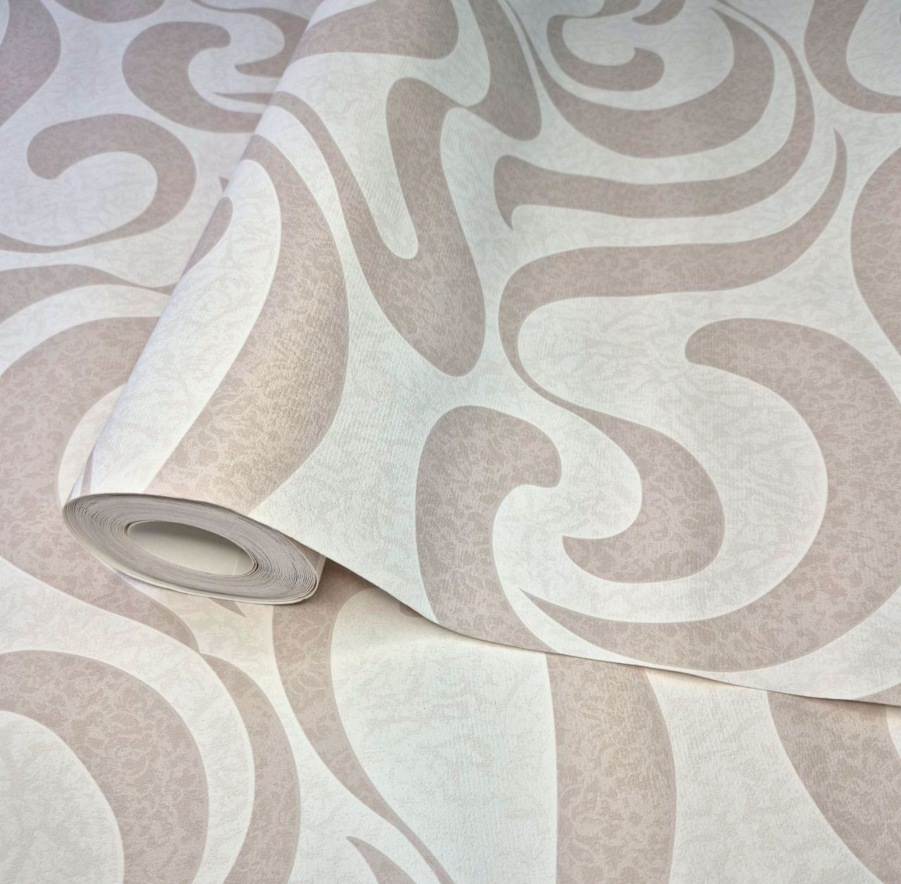 Шпалери вінілові на флізеліні 10,05 × 1,06 м, Le Grand 1027-02, бежеві для спальні, вітальні, дитячої кімнати, фото 1