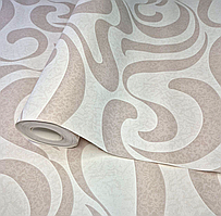 Шпалери вінілові на флізеліні 10,05 × 1,06 м, Le Grand 1027-02, бежеві для спальні, вітальні, дитячої кімнати