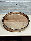 Дерев'яний піднос, таця для подачі страв Горіх . Діаметр 31см, фото 3