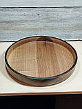 Дерев'яний піднос, таця для подачі страв Горіх . Діаметр 31см, фото 5