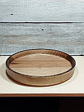 Дерев'яний піднос, таця для подачі страв Горіх . Діаметр 31см, фото 6