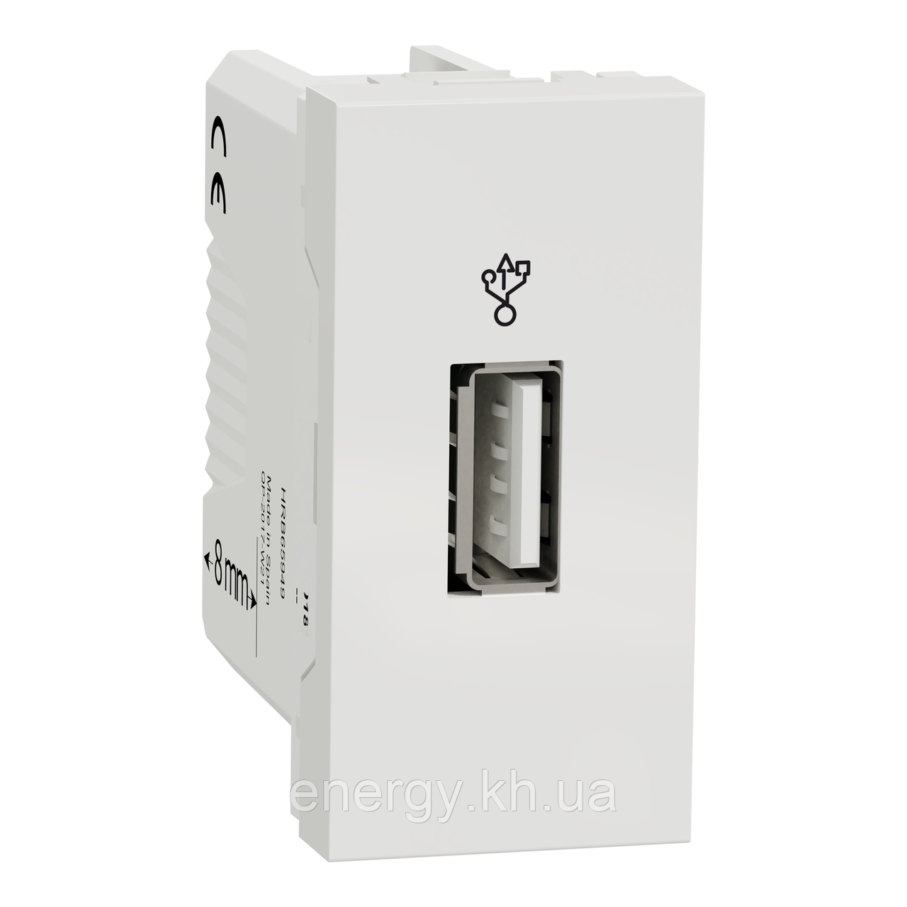 USB-коннектор 1 модуль білий Unica New NU342918