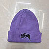 Зимова шапка Stussy фіолетова унісекс з підворотом, фото 2