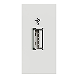 USB-коннектор 1 модуль білий Unica New NU342918, фото 6