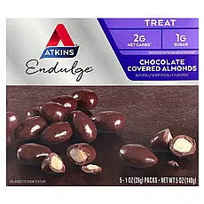 Atkins, Endulge, мигдаль у шоколаді, 5 упаковок, вагою 28 г (1 унція) кожна, Київ