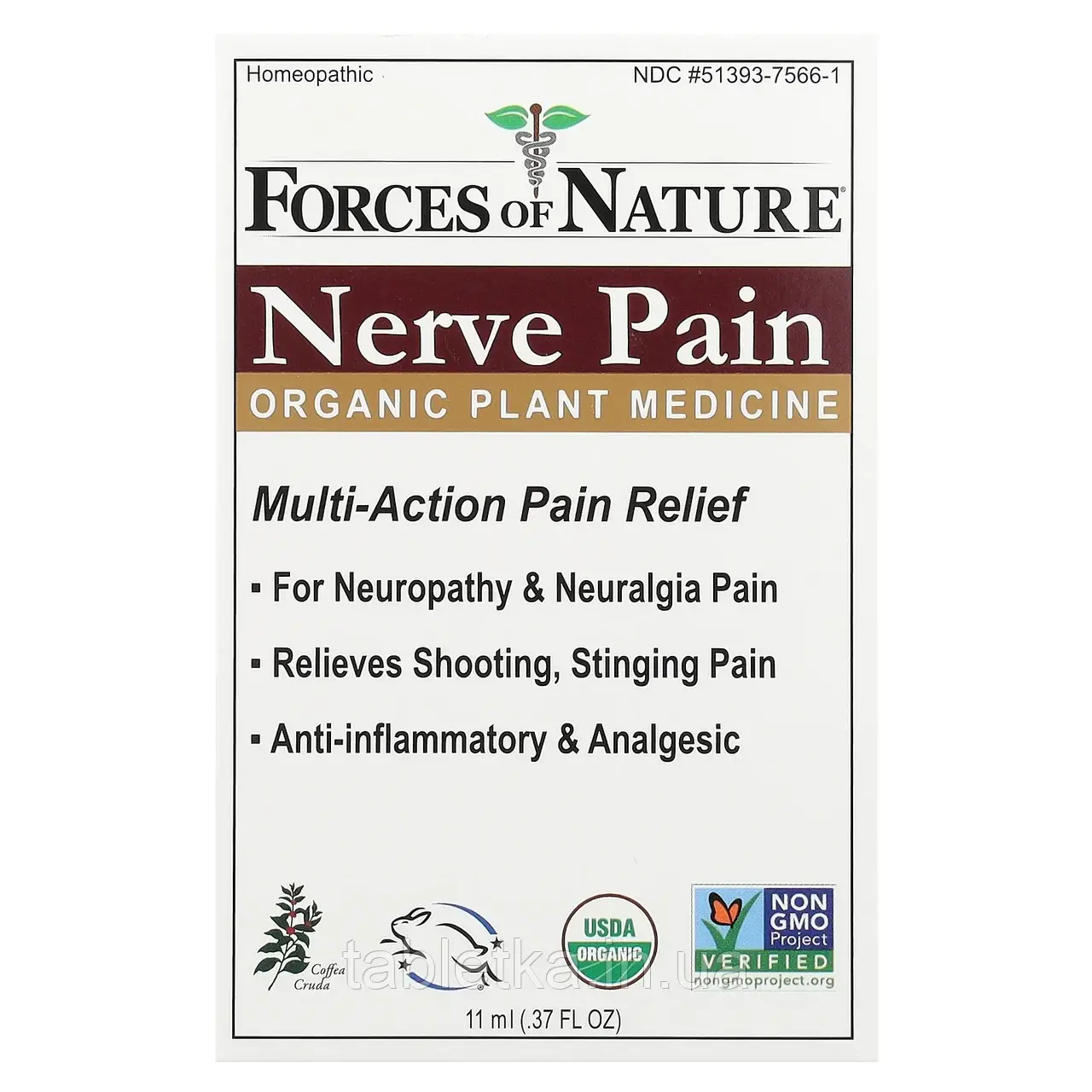 Forces of Nature, Органічний препарат від болю при невралгії, 11 мл (0,37 унцій) Дніпро