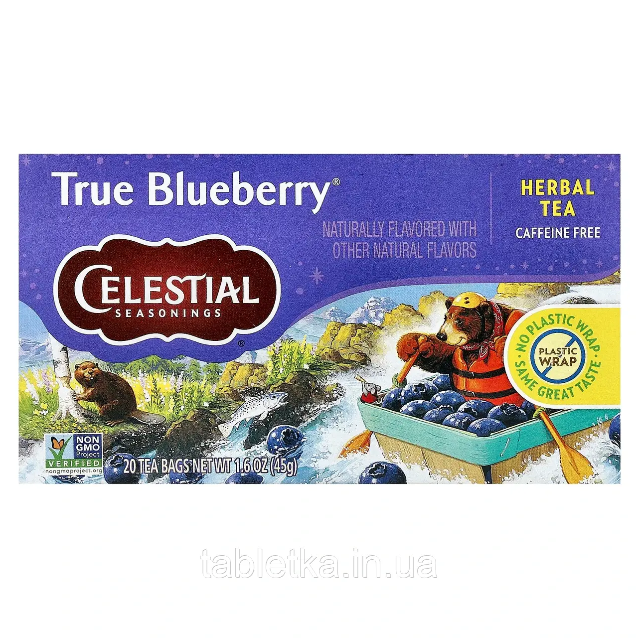 Celestial Seasonings, Трав'яний чай без кофеїну, Чорниця, 20 пакетиків, 1,6 унції (45 г)