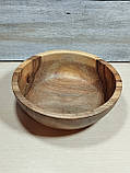 Салатник дерев'яний з горіха ручної роботи. Діаметр 24см., фото 2