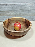 Салатник дерев'яний з горіха ручної роботи. Діаметр 24см., фото 3