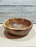 Салатник дерев'яний з горіха ручної роботи. Діаметр 24см., фото 5