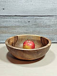 Салатник дерев'яний з горіха ручної роботи. Діаметр 24см., фото 6