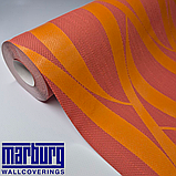 Шпалери вінілові 10 × 0.53 м 1024-10, помаранчеві з абстрактним візерунком для кухні, коридору, офісу, вітальні, фото 2