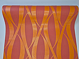 Шпалери вінілові 10 × 0.53 м 1024-10, помаранчеві з абстрактним візерунком для кухні, коридору, офісу, вітальні, фото 3