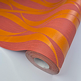 Шпалери вінілові 10 × 0.53 м 1024-10, помаранчеві з абстрактним візерунком для кухні, коридору, офісу, вітальні, фото 5