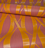Шпалери вінілові 10 × 0.53 м 1024-10, помаранчеві з абстрактним візерунком для кухні, коридору, офісу, вітальні, фото 6
