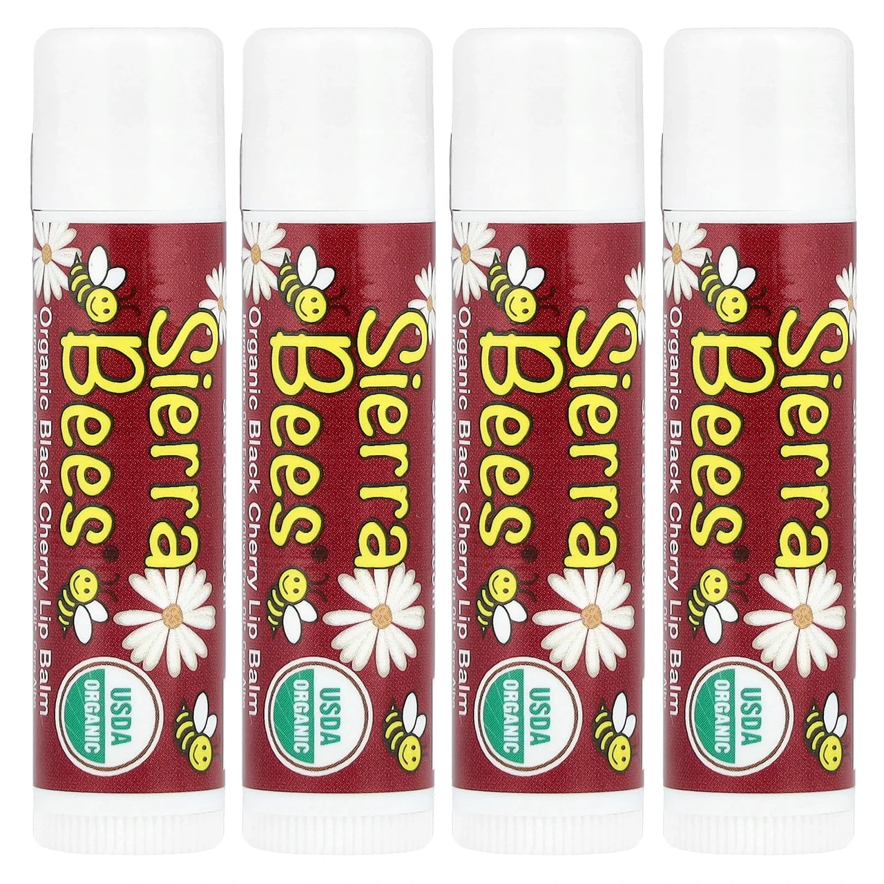 Sierra Bees, Органічні бальзами для губ, із запахом черешні, 4 в пакованні, 4,25 г (15 унцій) кожен, Київ
