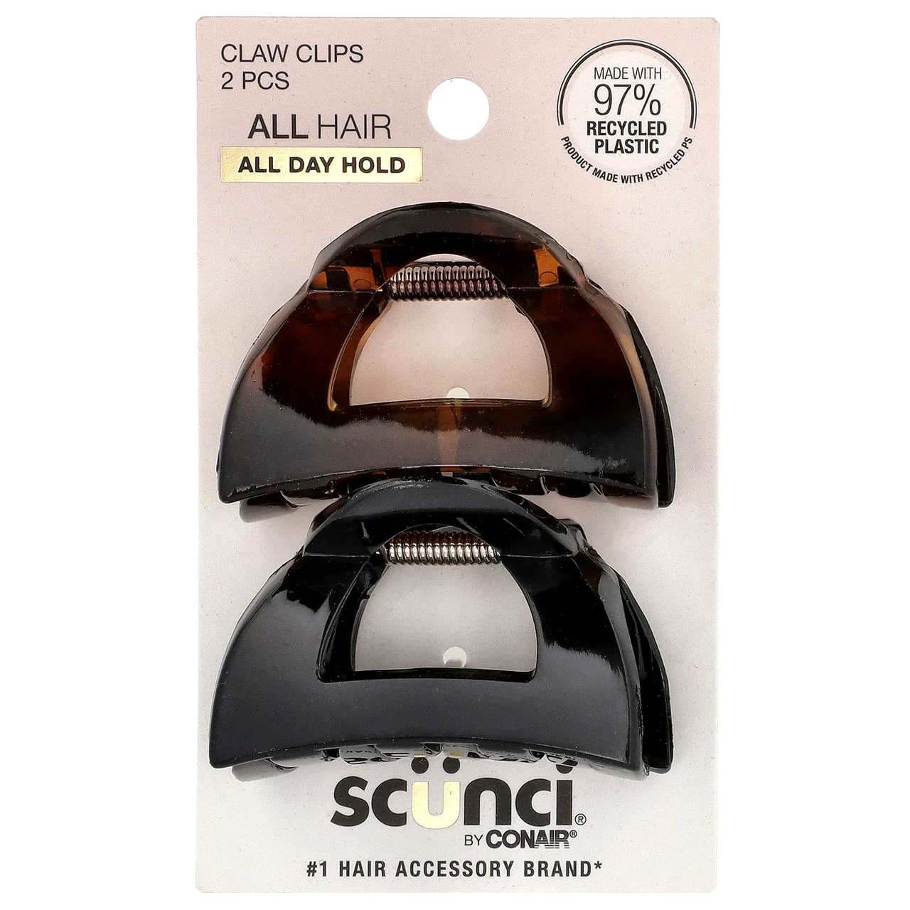 Scunci, Заколки-крабы Effortless Beauty, 2 Тьмяно SCU-91302, Київ