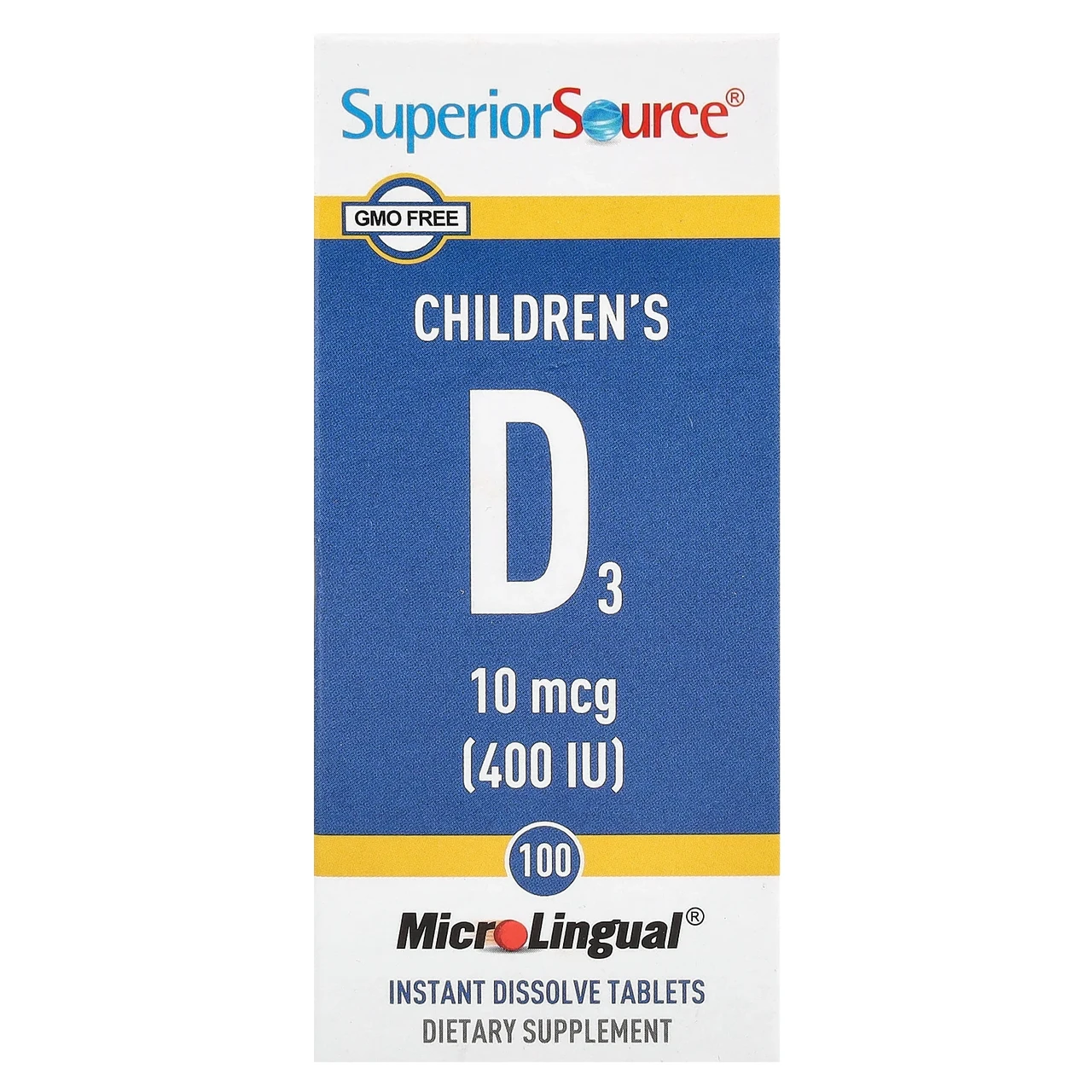 Superior Source, вітамін D3 для дітей, 400 МЕ, 100 швидкорозвинених таблеток MicroLingual SPS-91050, Київ