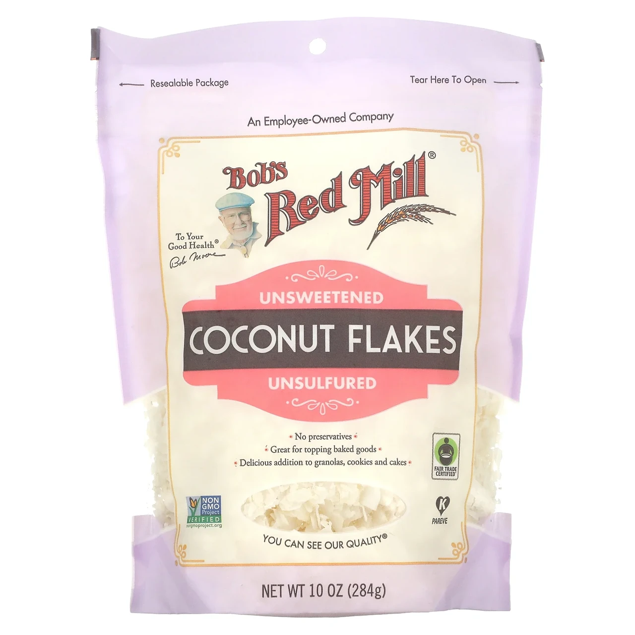 Bob's Red Mill, Coconut Flakes, Unsweetened, 10 oz (284 g), Київ, фото 1