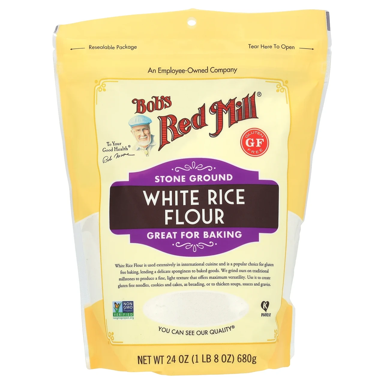 Bob's Red Mill, борошно з органічного білого рису, 680 г (24 унції), Київ, фото 1