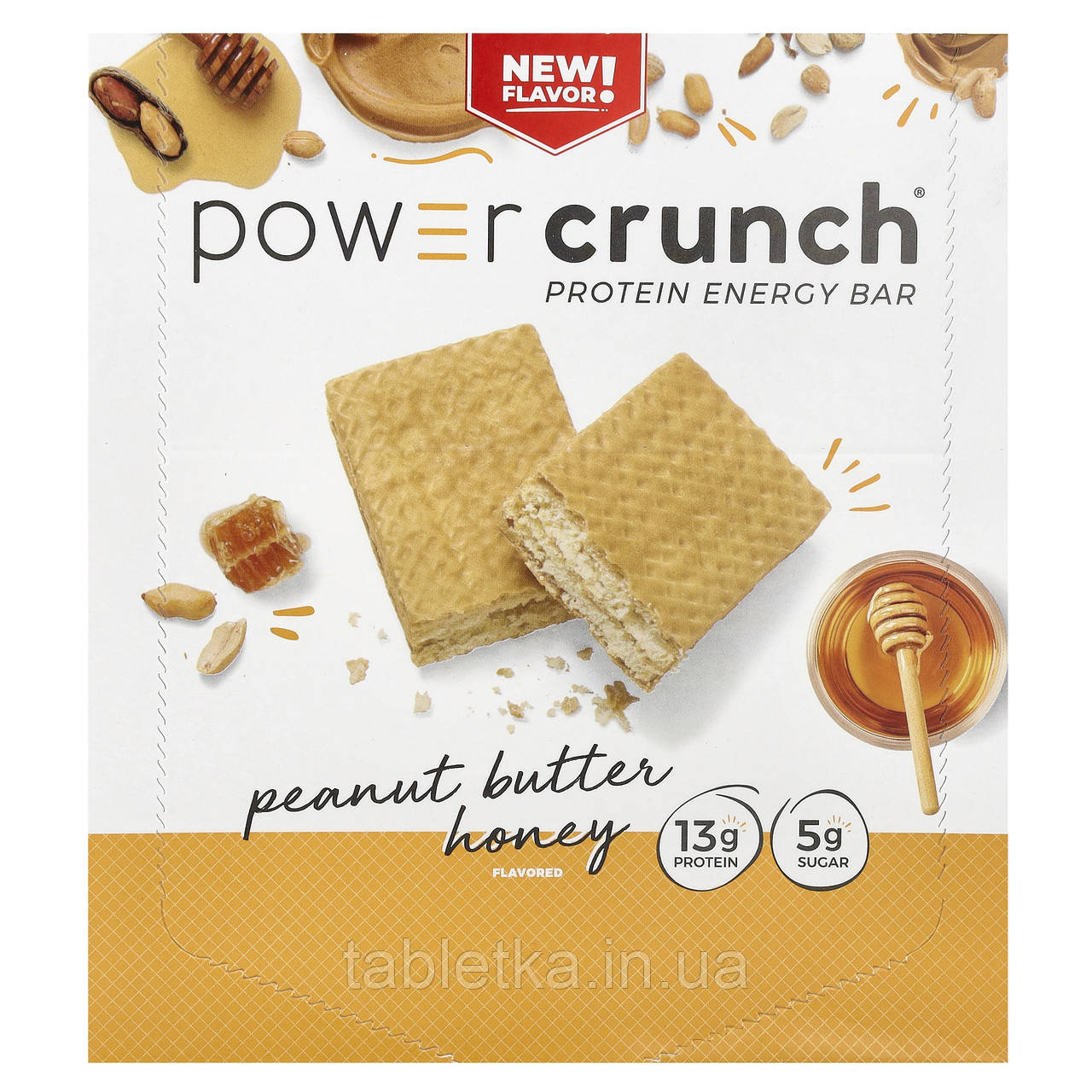 BNRG, Power Crunch Protein Energy, батончик з арахісовою пастою та медом, 12 батончиків по 40 г (1,4 унції)