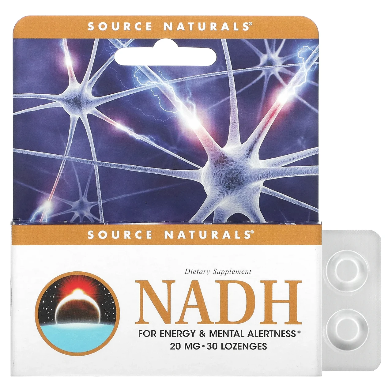 Source Naturals, NADH, 20 мг, 30 сублінгвальних таблеток, Київ, фото 1