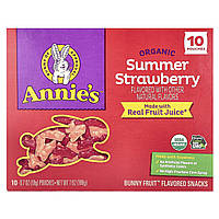 Annie's Homegrown, Organic Bunny FruitTM Snacks, літня полуниця, 10 пакетиків по 19 г (0,7 унції)