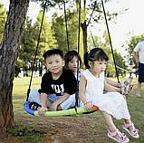 Підвісна дитяча гойдалка гніздо лелеки 110 см кругла до 150 кг Kruzzel 25284 Польща, фото 5