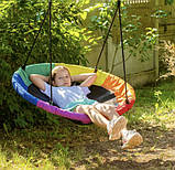 Підвісна дитяча гойдалка гніздо лелеки 110 см кругла до 150 кг Kruzzel 25284 Польща, фото 7