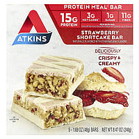 Atkins, Protein Meal Bar, батончик із полуничним тістечкам, 5 батончиків, 48 г (1,69 унції) Дніпр Дніпро