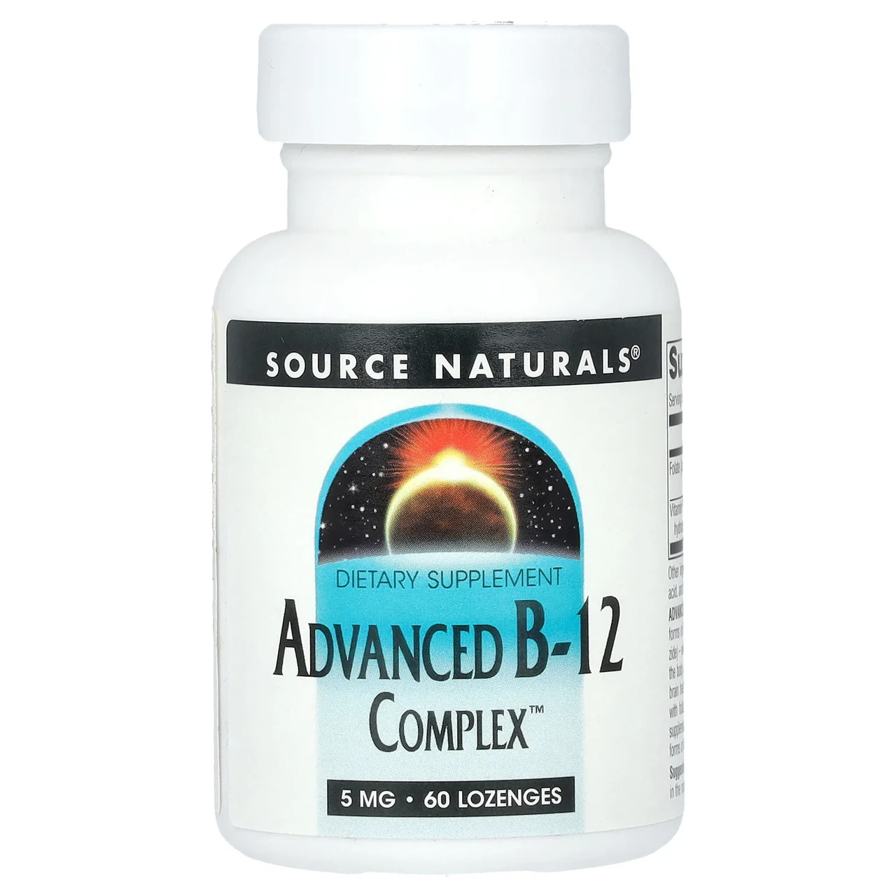 Source Naturals, покращений комплекс B-12, 5 мг, 60 Пакети для розсмоктування, Київ, фото 1