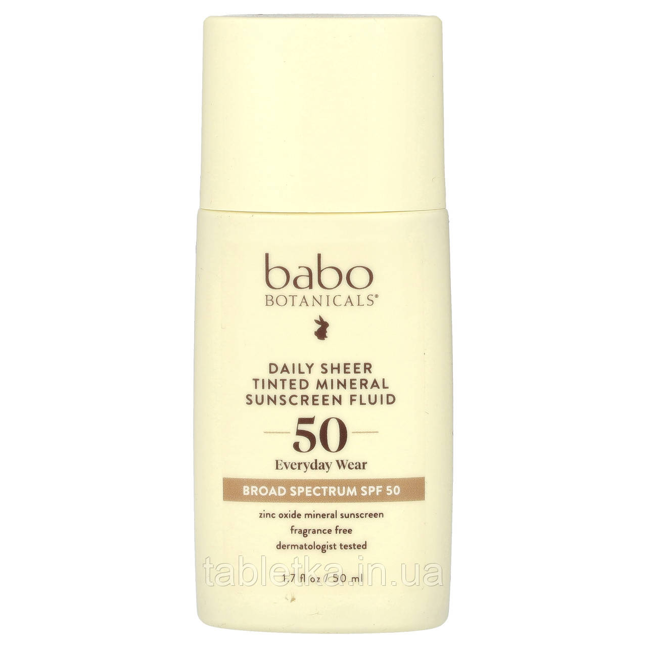 Babo Botanicals, Daily Sheer, флюїд, що тонуває сонцезахисний засіб із мінералами 50, без запашників, 50 мл