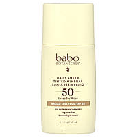 Babo Botanicals, Daily Sheer, флюїд, що тонуває сонцезахисний засіб із мінералами 50, без запашників, 50 мл