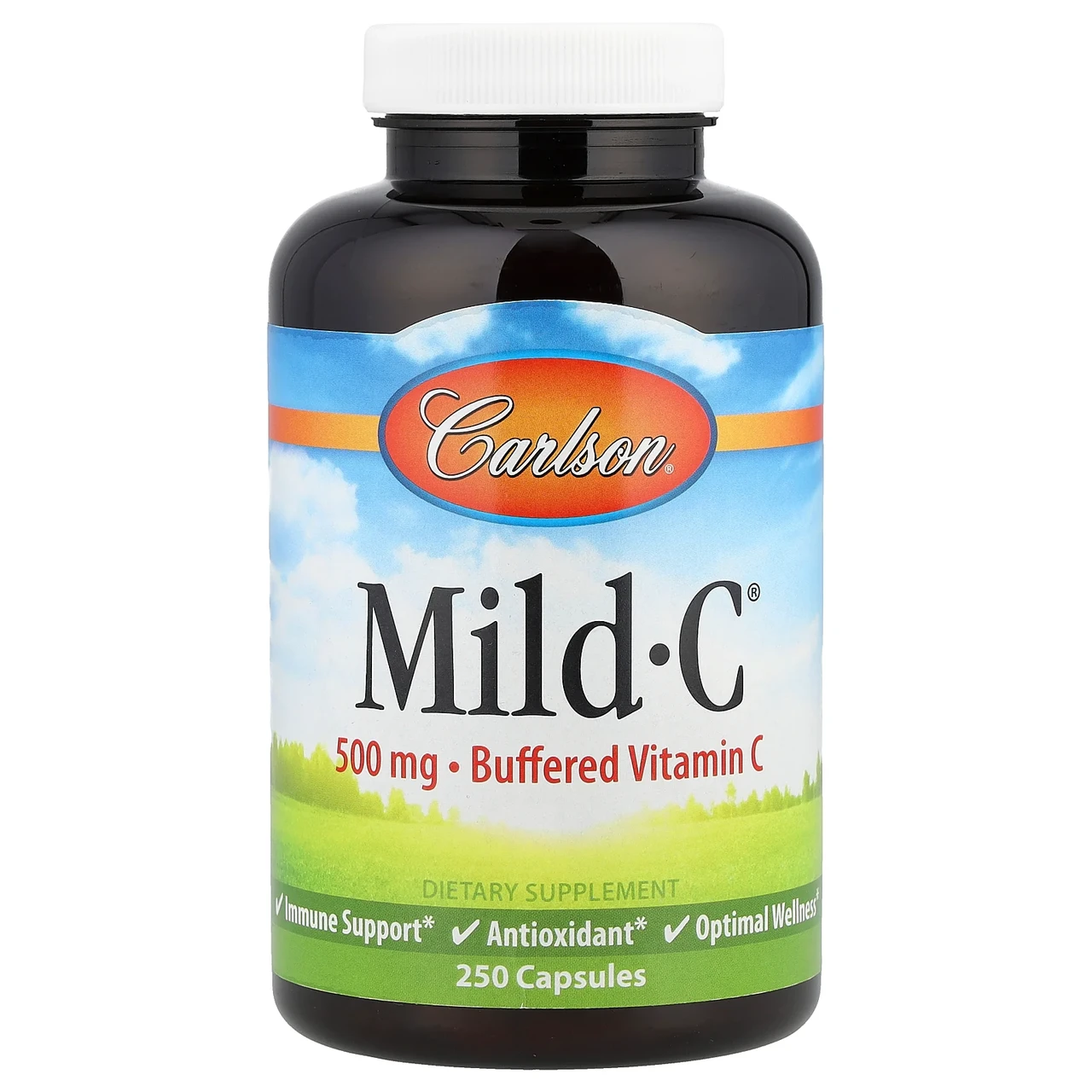 Carlson Labs, Mild-C, вітамін C делікатного дії, 500 мг, 250 капсул, Київ