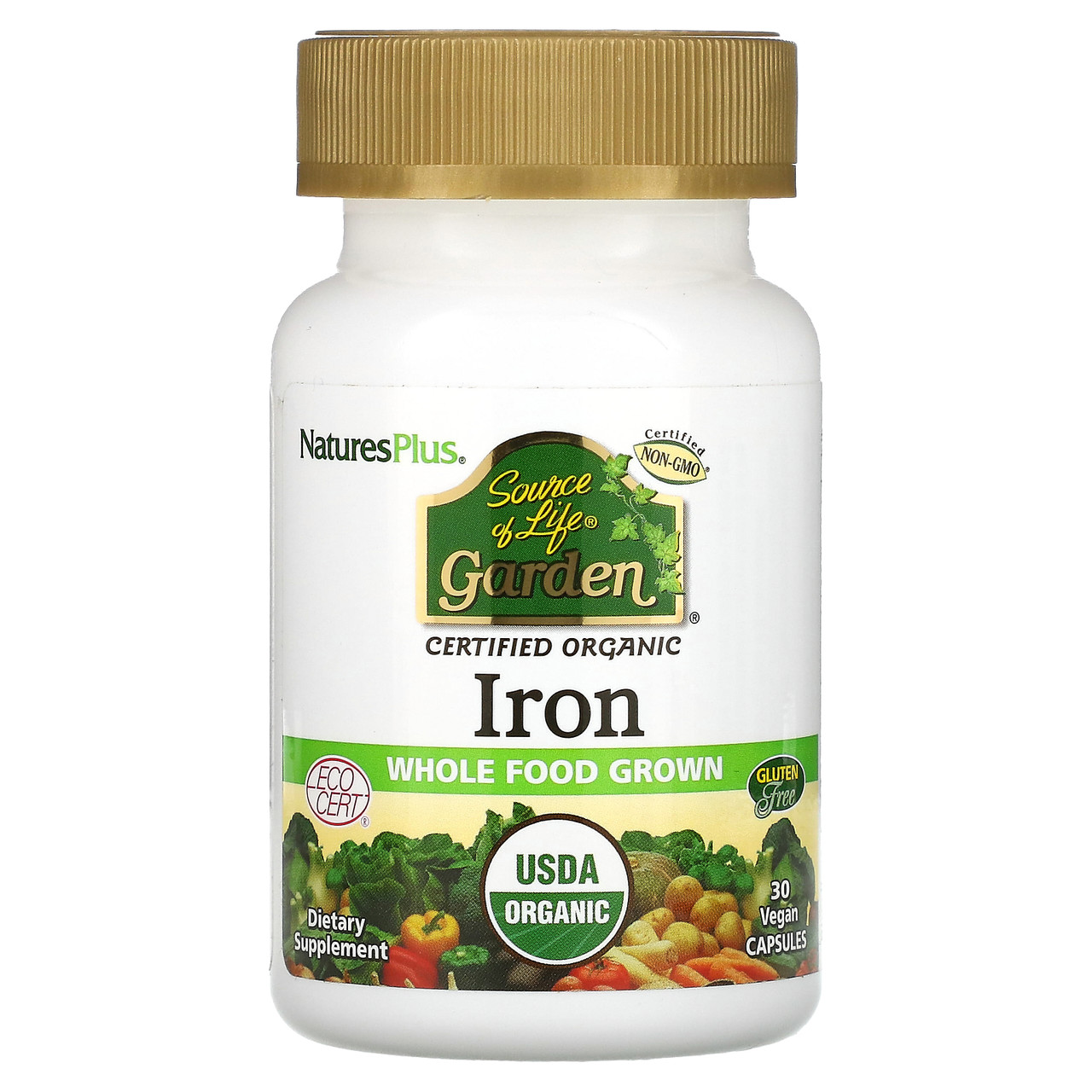 Nature's Plus, Джерело життя Сад, Залізо, 30 капсул веганских, Київ