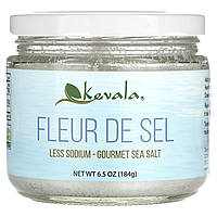 Kevala, Fleur De Sel, менше натрію, вишукана морська сіль, 184 г (6,5 унції) Дніпро