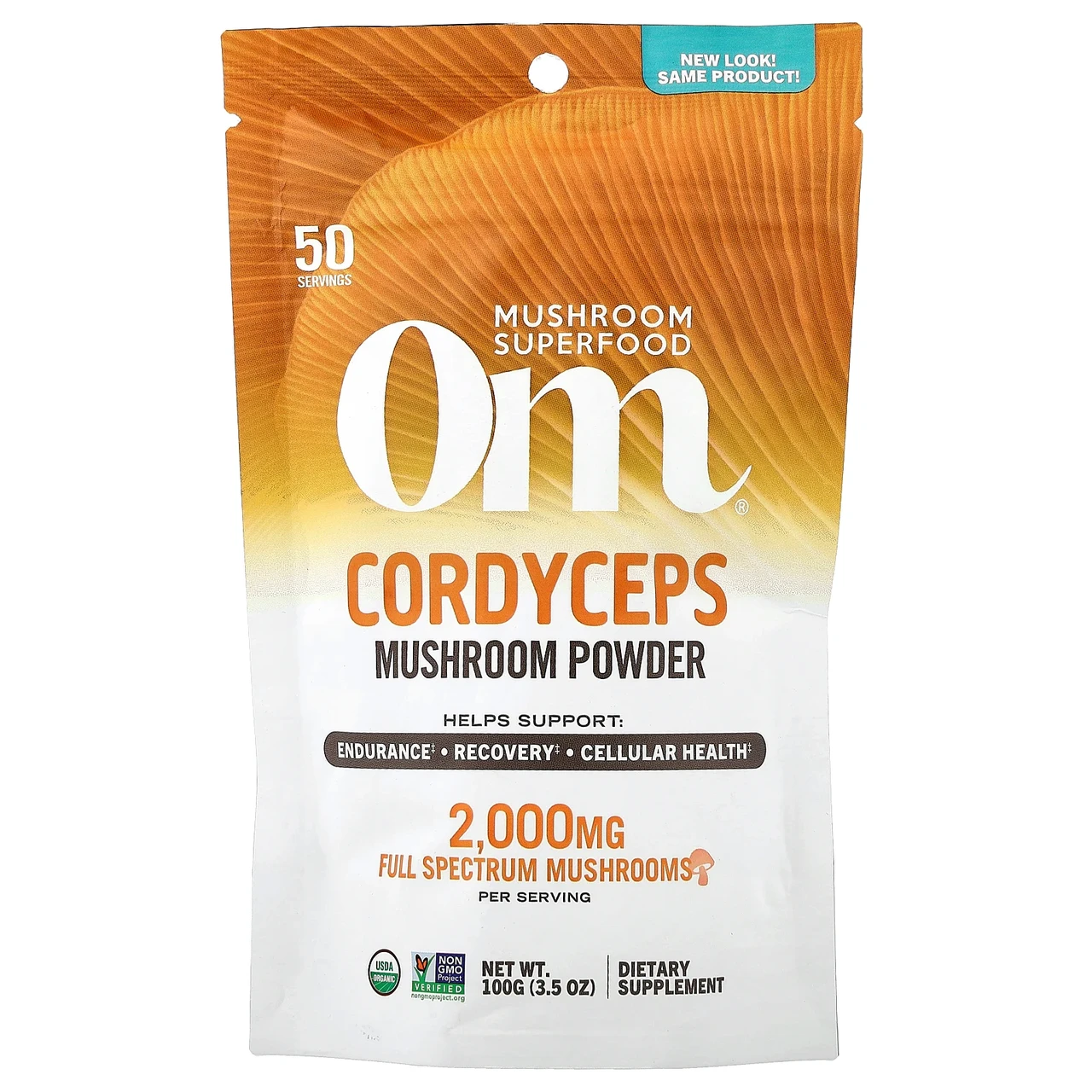 Om Mushrooms, кордицепс, сертифікований на 100% органічний грибний порошок, 100 г (3,5 унції), Київ, фото 1