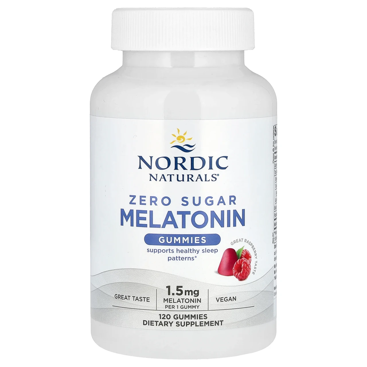 Nordic Naturals, Жувальні мармеладкі з мелатоніном без цукру, малина, 1,5 мг, 120 жувальних таблеток, Київ