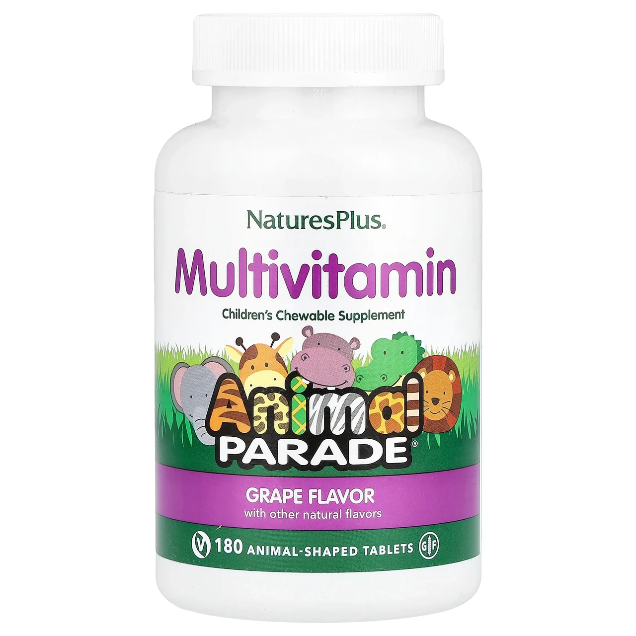 Nature's Plus, Дитяча добавка мультивітамін і мікроелементами, натуральний ароматизатор «Виноград», 180, Київ