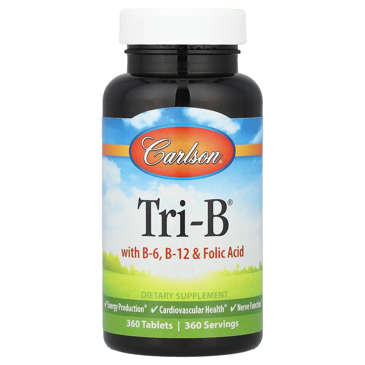 Carlson Labs, Tri-B, комплекс з вітамінами B6, B12 і фолієвої кислотою, 360 таблеток, Київ