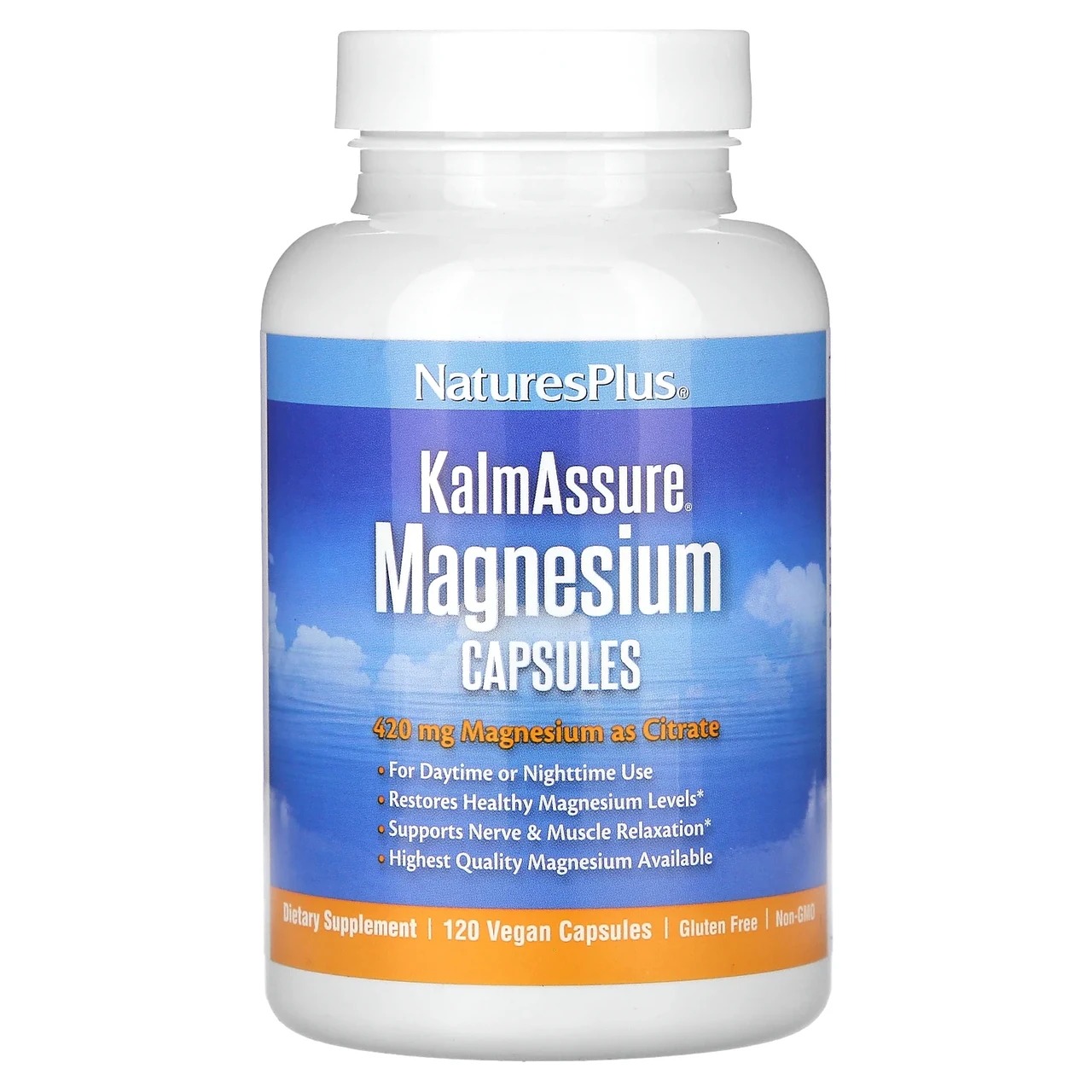 Nature's Plus, KalmAssure, магній, 420 мг, 90 капсул веганских, Київ
