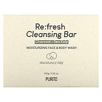 Purito, Re: Fresh Cleansing Bar, деревне вугілля та морські водорості, без запашників, 100 г (3,52 унції) Дніпро