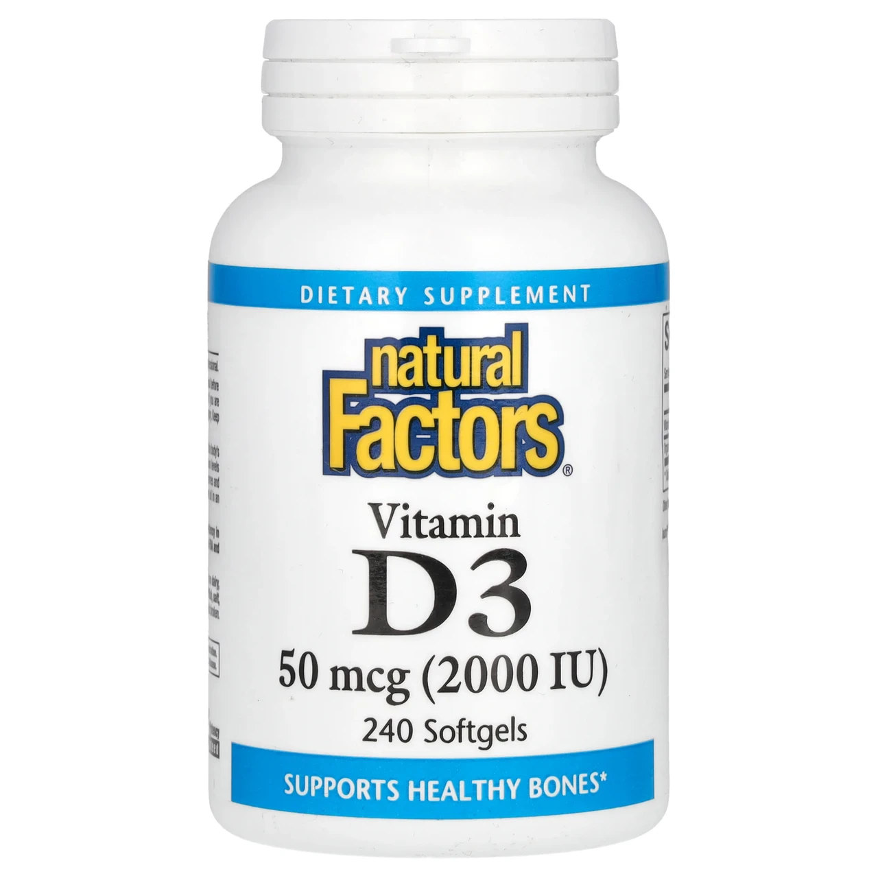 Natural Factors, Вітамін D3, 50 мкг (2000 МО), 240 м'яких таблеток NFS-01063, Київ