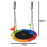 Підвісна дитяча гойдалка гніздо лелеки 110 см кругла до 150 кг Kruzzel 25284 Польща, фото 2