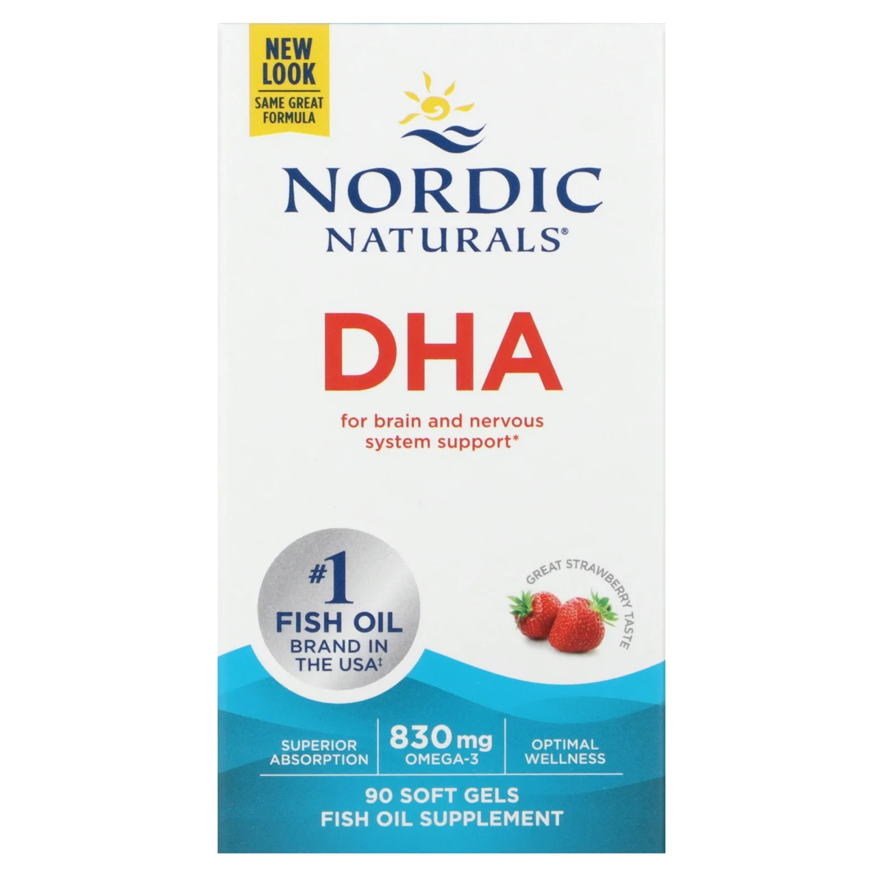 Nordic Naturals, ДГК, зі смаком полуниці, 500 мг, 90 желатинових капсул, Київ
